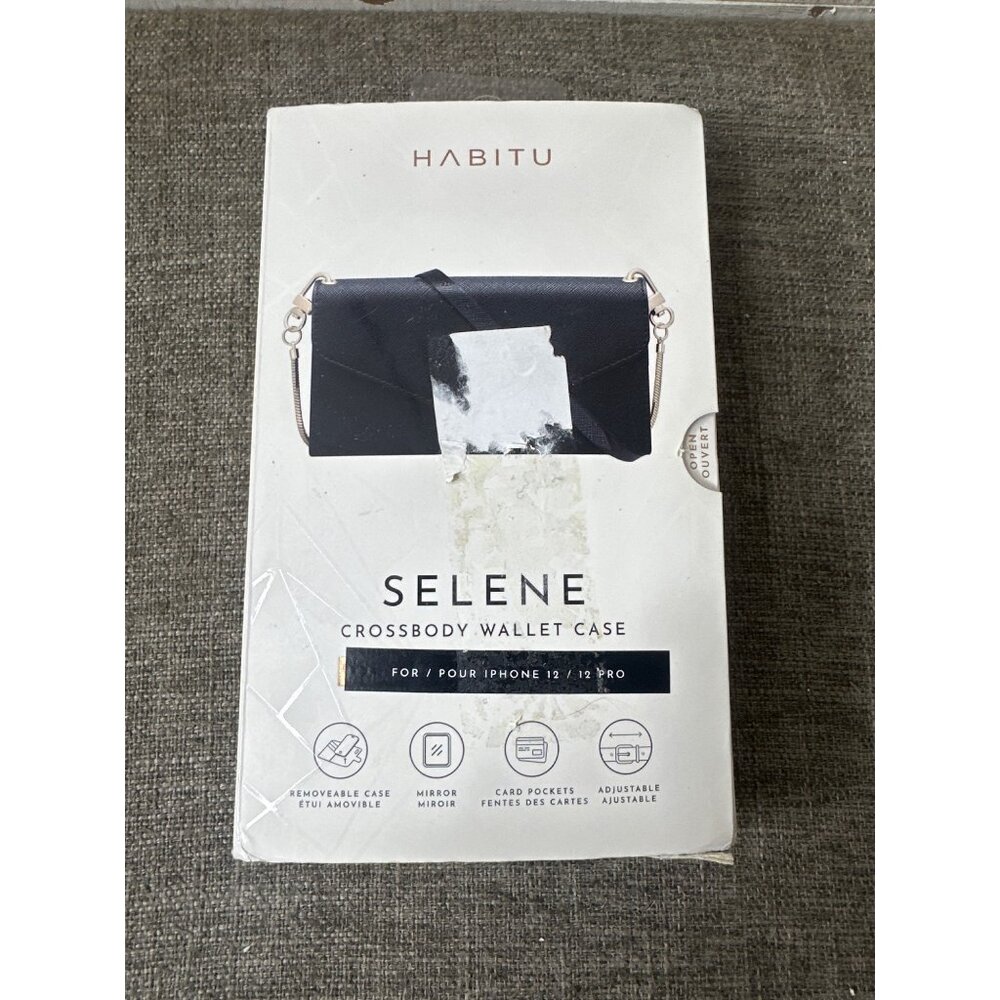 Selene Crossbody Wallet Case For iPhone 12/12 Pro w/ Adj Gold Chain Strap